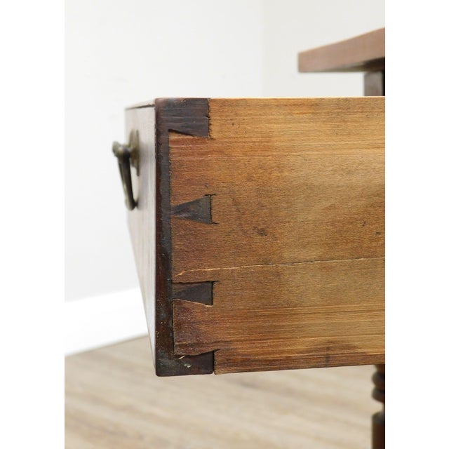 Antique Tiger Maple And Cherry Wood 2 Drawer Kitchen Island Table Chairish