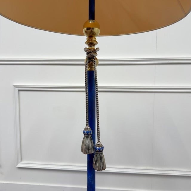 Italian Pr. Gilt Floor Lamp with Ropes For Sale - Image 3 of 9