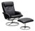 Set of Leather Swivel Armchair and Ottoman from Ikea, 2010s For Sale