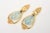 Vintage Gold Plated and Blue Turquoise Resin Drop Dangle Clip on Earrings 80's Pair Of For Sale - Image 4 of 7