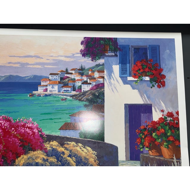 Art Print Mediterranean Sunlit Harbor Mikki Senkarik 26 1/2" X 32" 1996 AB5099 Open Ed This product is an opem edition...