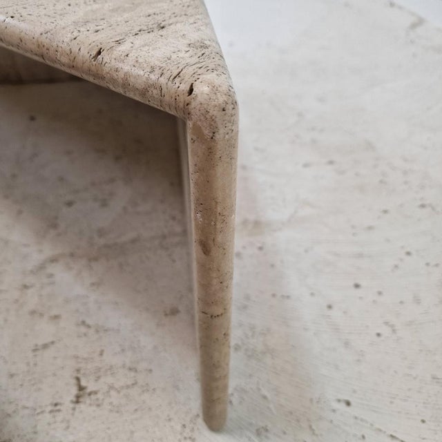 Italian Rectangular Coffee Table in Travertine, 1980s, Set of 2 For Sale - Image 18 of 18