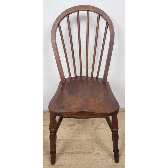 Vintage English Hoop Back Kitchen Chair in Elm and Birch, 1930s For Sale - Image 12 of 18