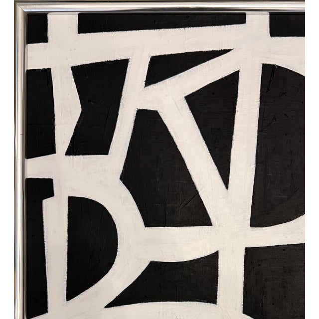 Contemporary Original Contemporary Black and White Framed Painting For Sale - Image 3 of 3