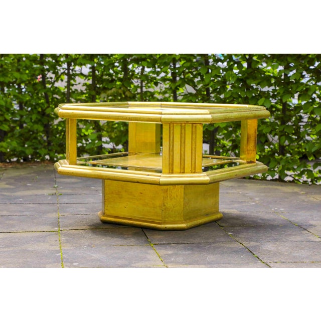 Mid-Century Modern Vintage Octagonal Brass Coffee Table by Rodolfo Dubarry, 1970s For Sale - Image 3 of 17