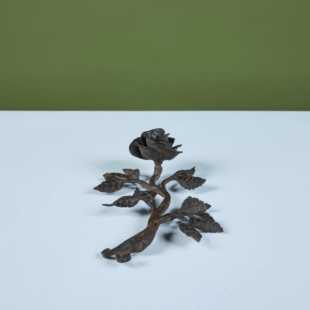 Cast Iron Rose Sculpture For Sale - Image 11 of 12