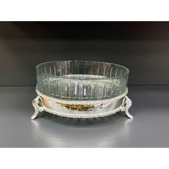 Three-Legged Brass Bowl with Removable Glass For Sale - Image 11 of 11