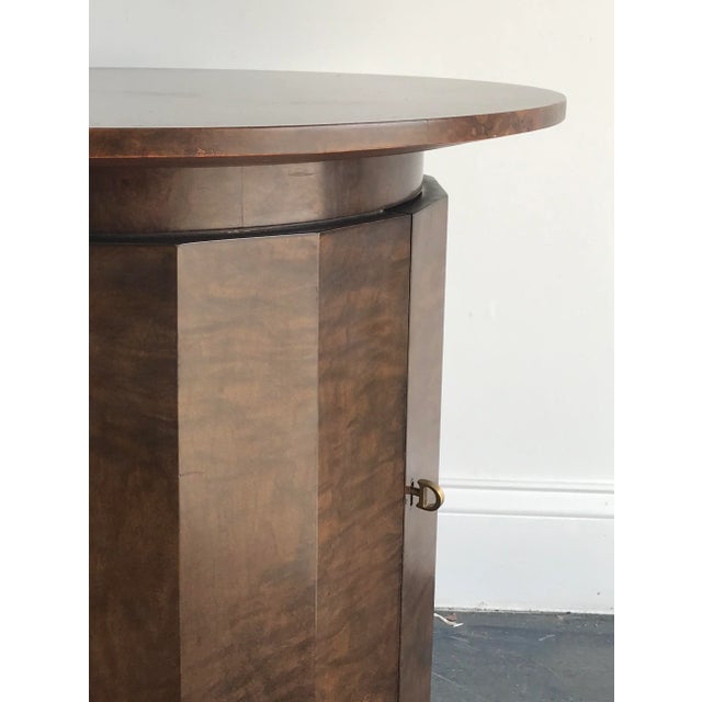 1960s Edward Wormley for Dunbar Burlwood End Table Cabinet/Dry Bar For Sale - Image 5 of 10