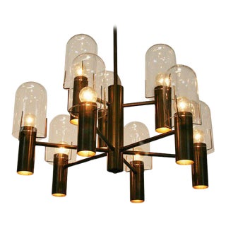 1970s Stuart Barnes for Robert Long 18 Light Architectural Chandelier For Sale