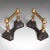 Metal C.1880 Victorian Antique English Brass Iron Fireside Tool Rests Fire Dog- a Pair For Sale - Image 7 of 13