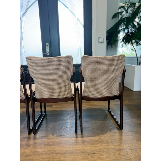 Set of Four Danish Modern Sculptural Rosewood Cantilever Dining Chairs, Denmark, C. 1970 For Sale - Image 11 of 13