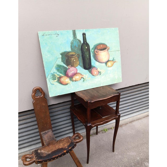 Large French Original Oil Painting 1962 by Angelina Lavernia For Sale - Image 11 of 11