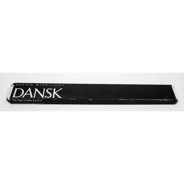 Vintage Dansk 16" Black Tiny Taper Candles Set of 12 in Box For Sale - Image 12 of 12
