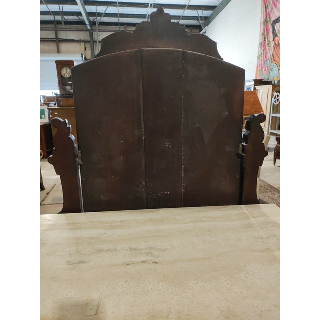 Late 19th Century Antique Victorian Eastlake Walnut Dresser With Carved Crest Mirror For Sale - Image 5 of 13