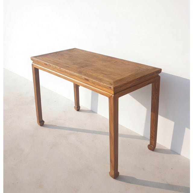 Chinese 40" Long Elm Square-Corner Table For Sale - Image 3 of 3