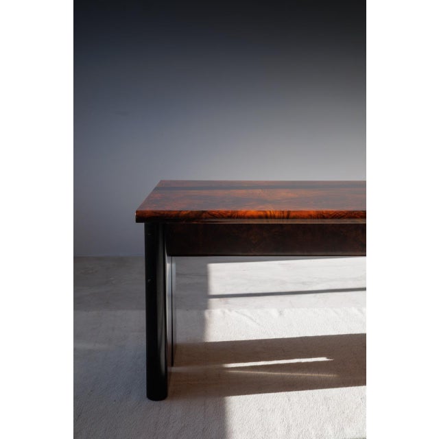 Burlwood Executive Desk, 1980s For Sale - Image 4 of 9