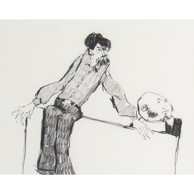 1960s 1969 “Commentary” Charcoal Drawing by James L. Bruch For Sale - Image 5 of 7