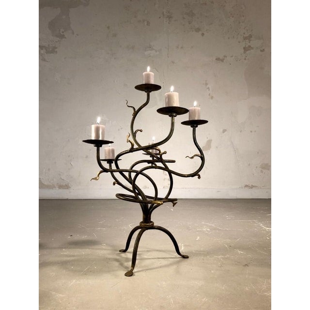 Vintage French Brutalist Candleholder, 1990 For Sale - Image 4 of 18