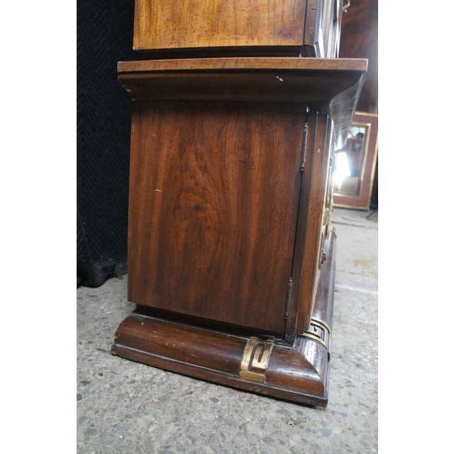 Wood 1970s Oak Chinese Chinoiserie Shou Ming Style China Display Cabinet Credenza 84" For Sale - Image 7 of 16