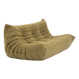 Restored Togo 3-Seater in Burnished Ochre Bouclé - European Sourced Ligne Roset For Sale