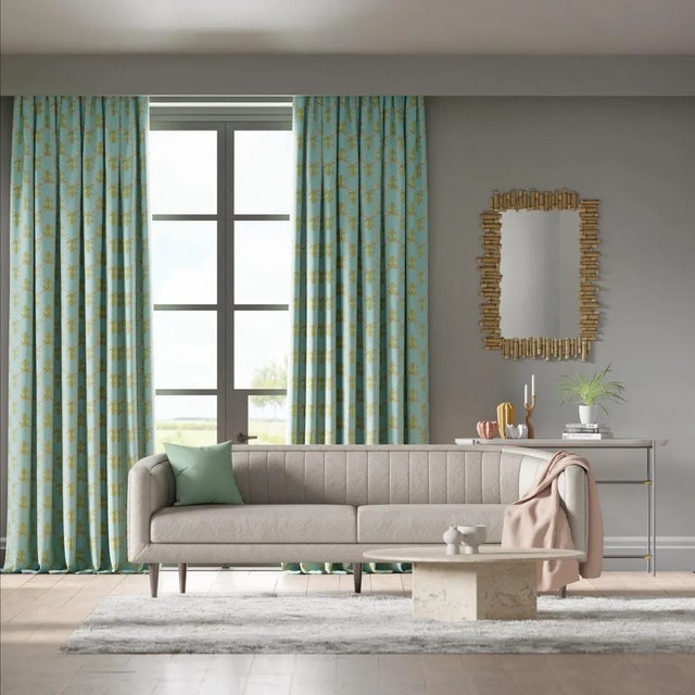 This playful unbleached velvet features a diamond pattern of whimsical frogs sitting in a trellis formation. Pairing...