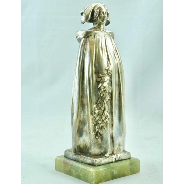 Art Nouveau Leo Laporte Blairsy Art Nouveau Silver Overlay Bronze, 1903 For Sale - Image 3 of 7