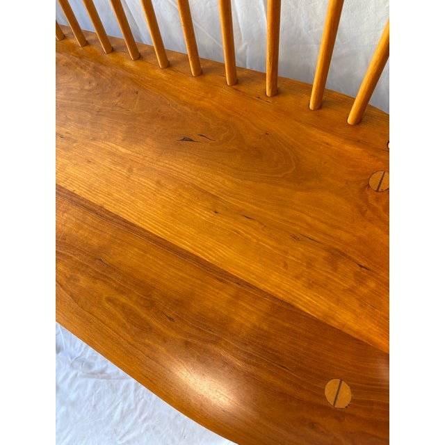 Vintage Thos Moser Shaker Cherry Continuous Arm Bench For Sale In Denver - Image 6 of 9