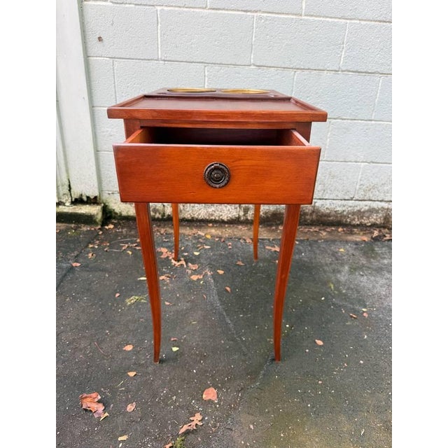 Vintage Early 20th Century Walnut Rafraichissoir Wine Cooler Table/ Side Table With Drawer For Sale - Image 9 of 12