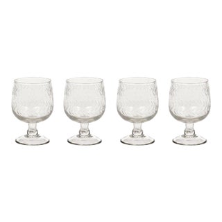 Colette Hand Made & Etched White Wine Glasses, Set of 4 For Sale