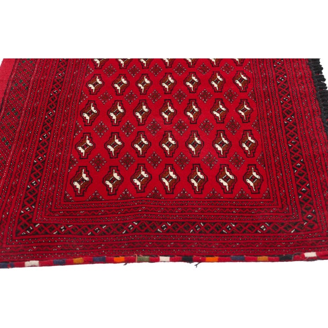 Vintage Red Persian Turkoman Rug - 02'04 X 04'05 For Sale - Image 4 of 9