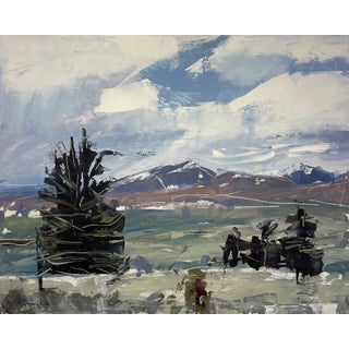 Mt. Evans and Bierstadt, Colorado by David Shingler | Oil on Wood Landscape of mountains and trees For Sale