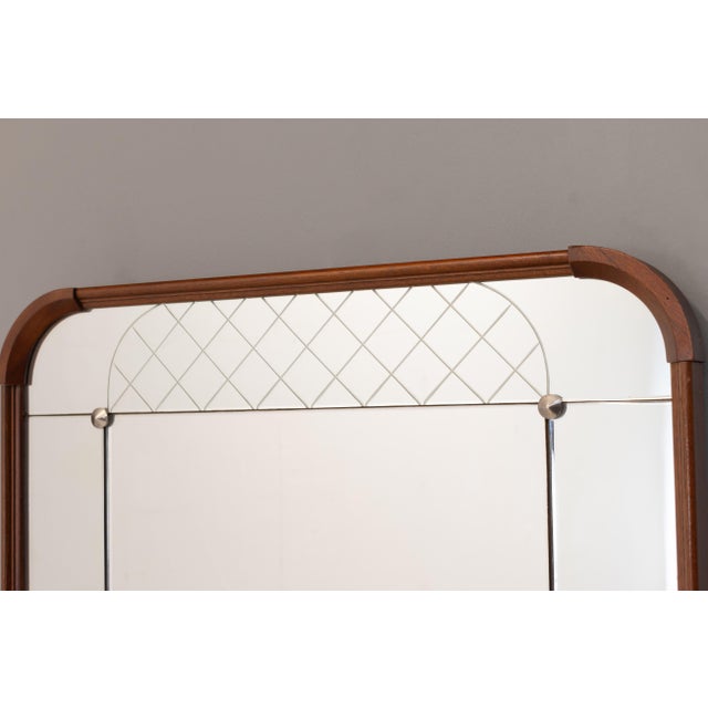 Mid-Century Modern Large Rounded Corner Harlequin Mirror, 1960s For Sale - Image 3 of 7