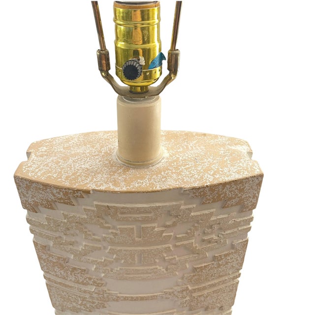 1980s Tall Plaster Southwestern Table Lamp For Sale - Image 4 of 10