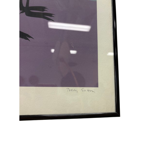 1980s “Japanese Cranes” Signed Artist’s Proof – Framed Print by Tracy Sabin For Sale - Image 4 of 5