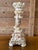 Wood Vintage Handcrafted Coastal Seashell Encrusted Wood Pedestal Candleholder For Sale - Image 7 of 12