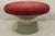 Vintage Warren Platner for Knoll 32" Round Chrome Base Ottoman Mushroom Stool. Item features chrome metal base, red velvet...
