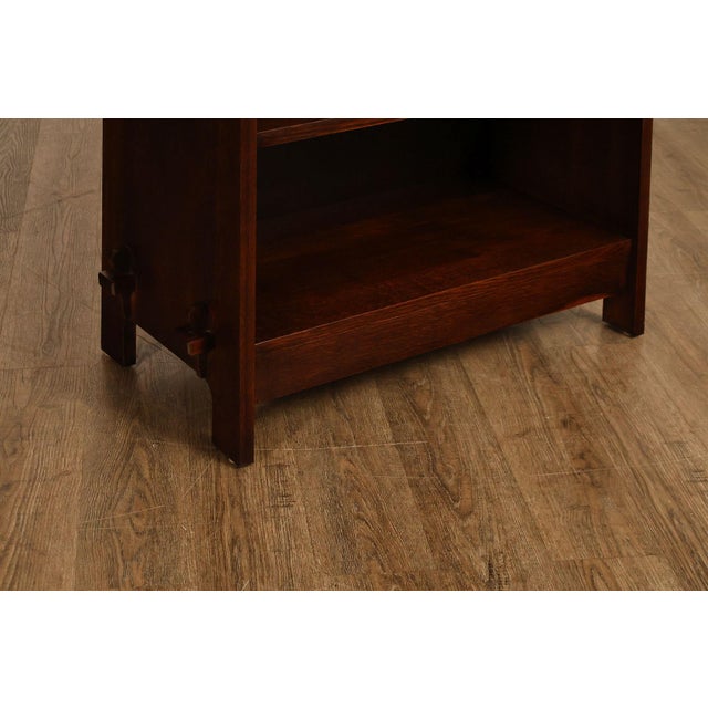 Stickley Mission Collection Oak Open Bookcase Shelf Cabinet For Sale In Philadelphia - Image 6 of 18