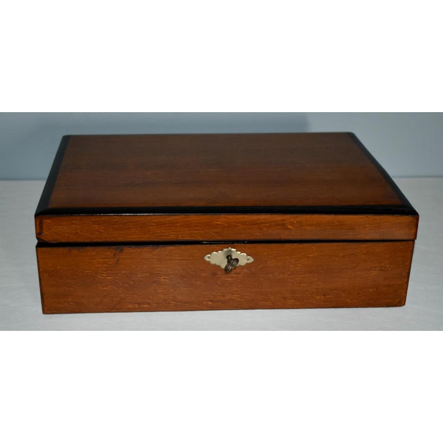 Wood Vintage Decorative Lined Wooden Box For Sale - Image 7 of 13