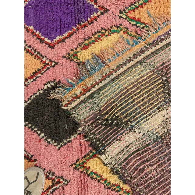 Pink Vintage Boujad Berber Rug For Sale - Image 8 of 9