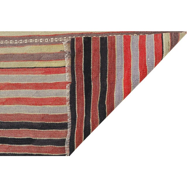 Mid 20th Century Mid 20th Century Striped Vintage Turkish Kilim Rug For Sale - Image 5 of 7