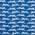 Sample - Schumacher Leaping Leopards Fabric in Blue For Sale
