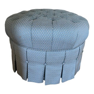 Ethan Allen Tufted Round Ottoman For Sale