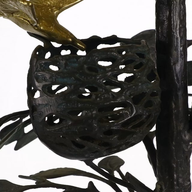 Frederick Cooper Bird Nest Floor Lamp W/ Green Faux Leather Shade For Sale - Image 10 of 16