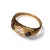 Art Deco 14K Yellow Gold Diamond Sapphire Wedding Ring Band Antique Estate For Sale - Image 3 of 3