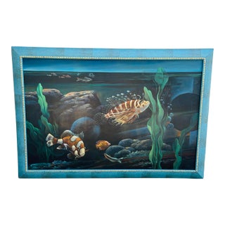 Large Contemporary Coastal Painting, Framed For Sale