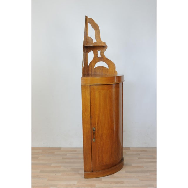 Wood Corner Cupboard with Rounded Front, Early 20th Century For Sale - Image 7 of 14
