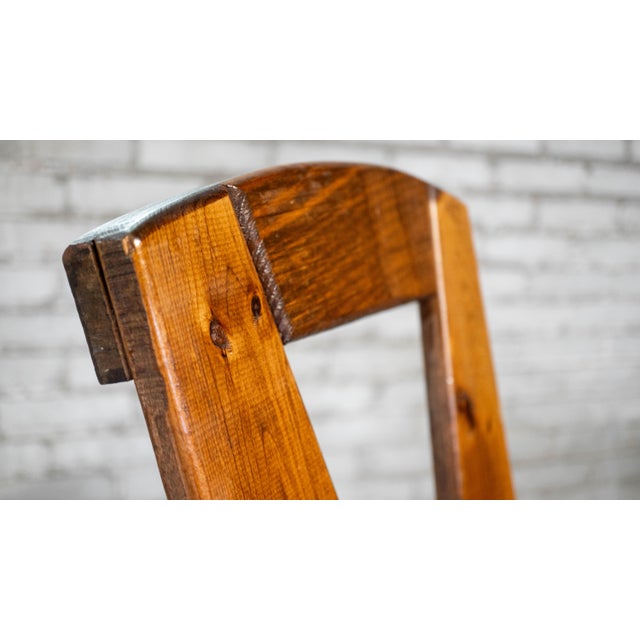 1970s French Modern Brutalist Dining Chairs After Pierre Chapo - Set of 8 For Sale - Image 10 of 18