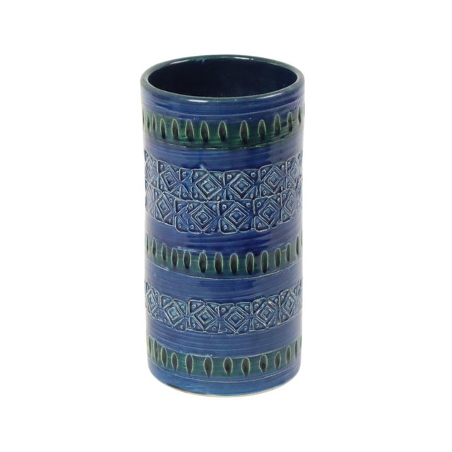 Blue Vintage Italian Ceramiche Minerva Blue Ceramic Vase, 1960s For Sale - Image 8 of 12