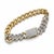 10k Yellow Gold 2-3/4 CTTW Natural Diamond Link Bracelet, 7 In For Sale - Image 4 of 6