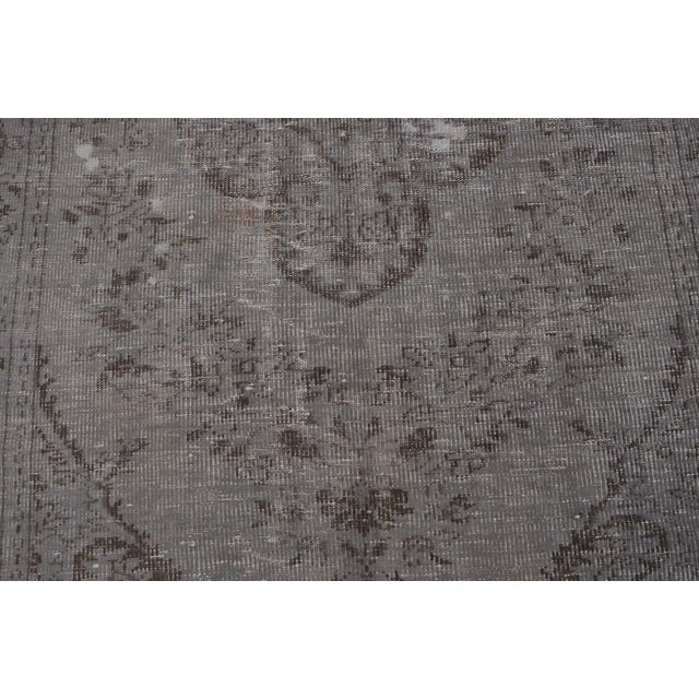 Greige Dove Grey Oushak Antique Carpet For Sale - Image 8 of 10